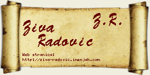 Živa Radović vizit kartica
